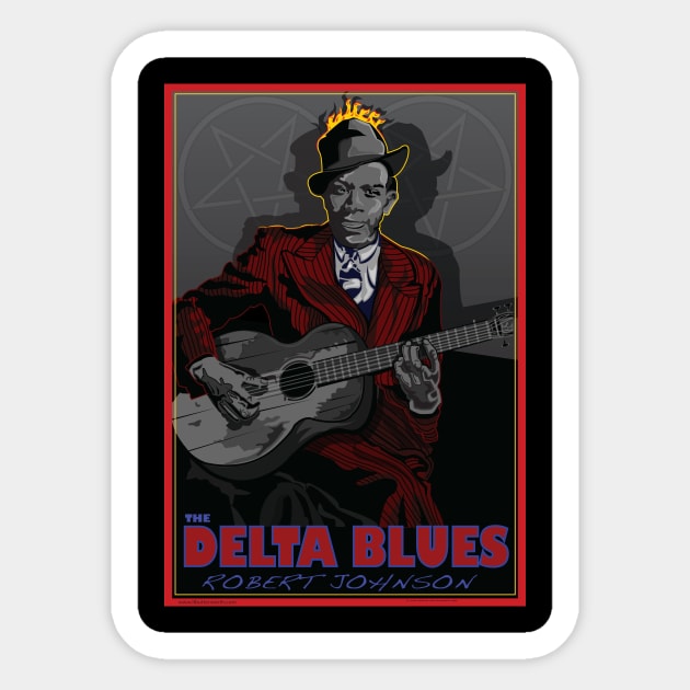 ROBERT JOHNSON AMERICAN BLUES MUSICIAN AND SONGWRITER Sticker by Larry Butterworth